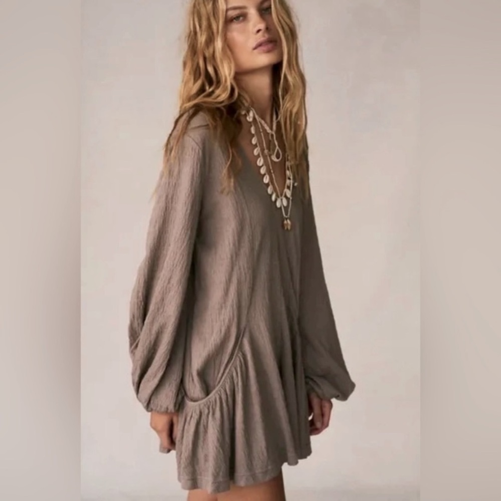Free People Beach Bayside Mini Dress in Dark Brown